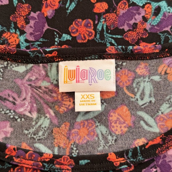 LuLaRoe Irma Tunic Size XXS Butterfly Floral Slinky Oversized Relaxed Fit NWT - Picture 5 of 7